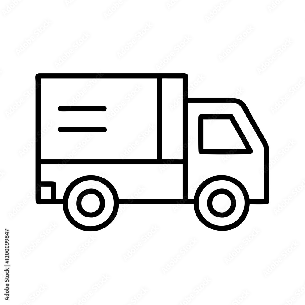 delivery truck icon, delivery truck line art - simple line art of delivery truck, perfect for delivery truck logos and icons and themed design delivery truck icon, delivery truck line art - simple line art of delivery truck, perfect for delivery truck logos and icons and themed design