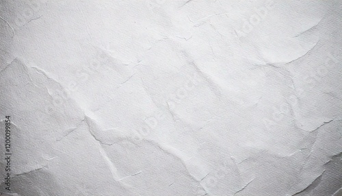 White paper texture background, rough, uneven surface with visible fibers, organic and natural feel, lightly wrinkled, coarse texture, matte finish, pale white color, perfect for artistic or craft pro