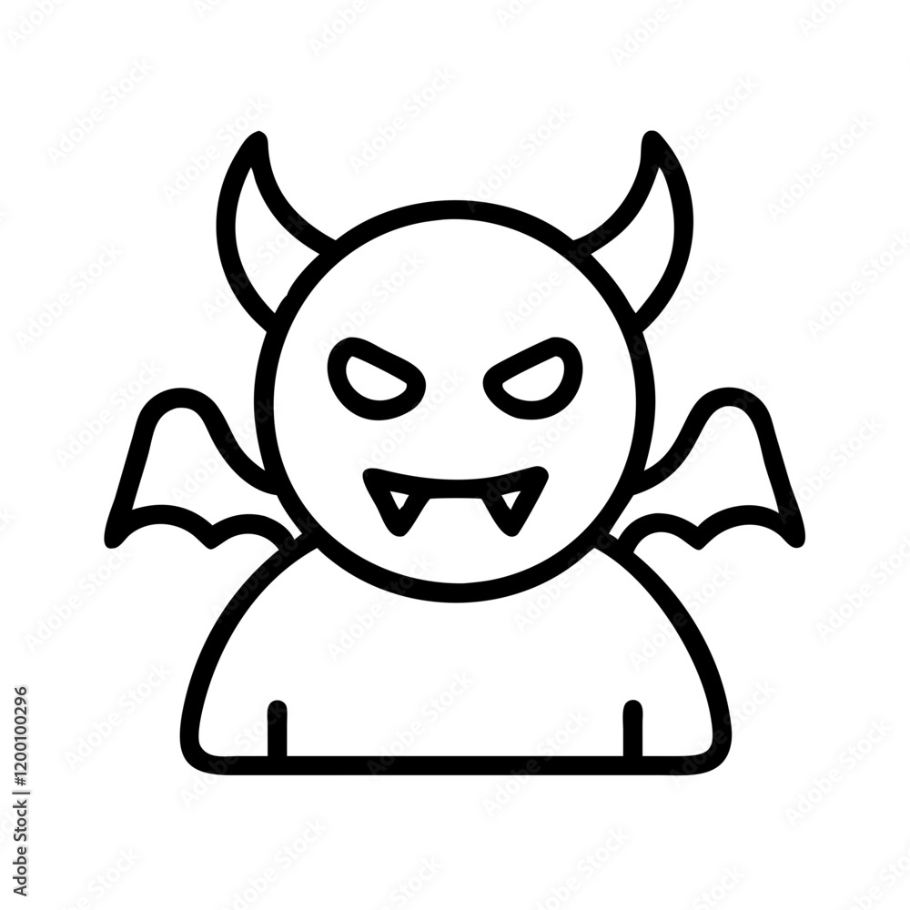devil icon, devil line art - simple line art of devil, perfect for devil logos and icons and themed design devil icon, devil line art - simple line art of devil, perfect for devil logos and icons and themed design