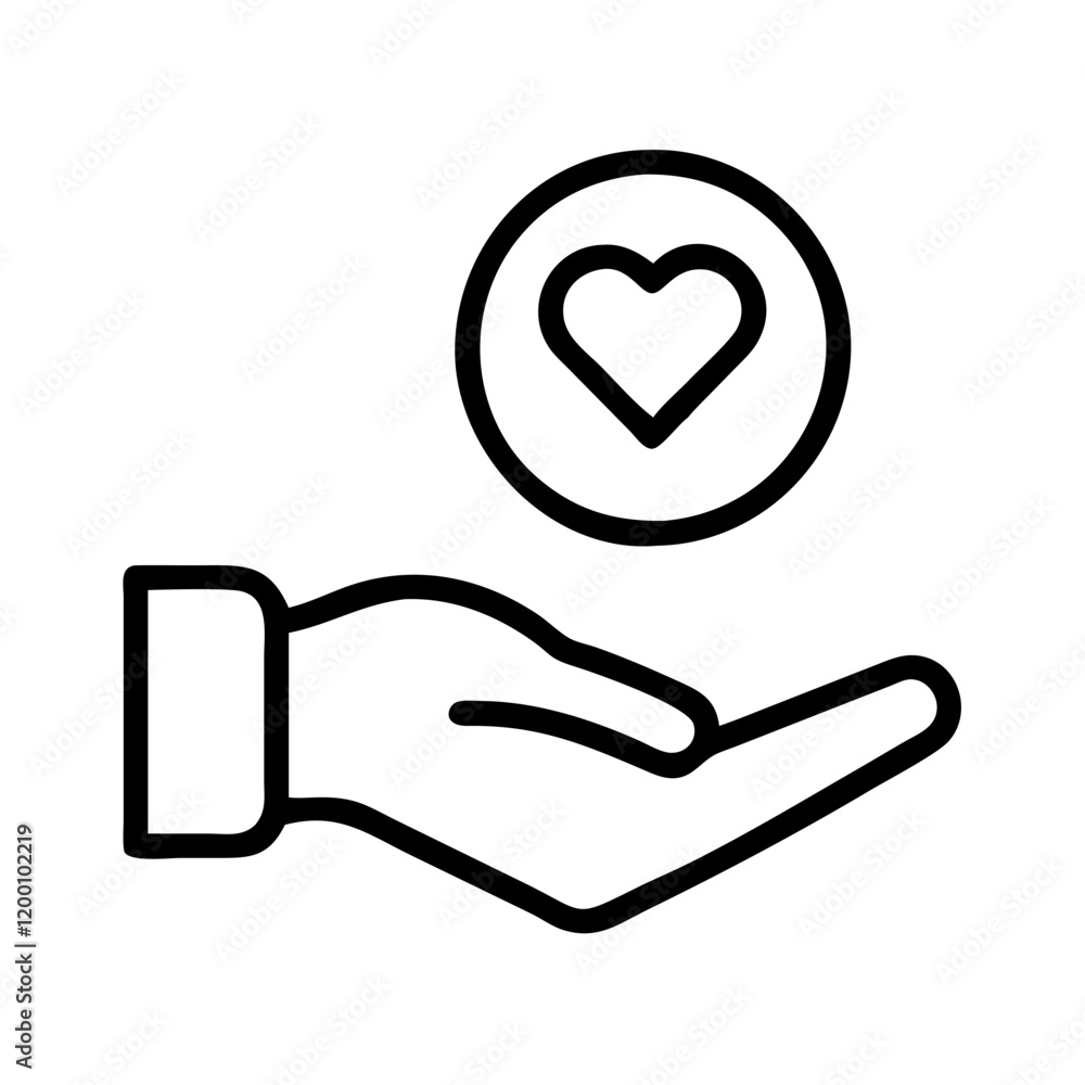 donation icon, donation line art - simple line art of donation, perfect for donation logos and icons and themed design donation icon, donation line art - simple line art of donation, perfect for donation logos and icons and themed design
