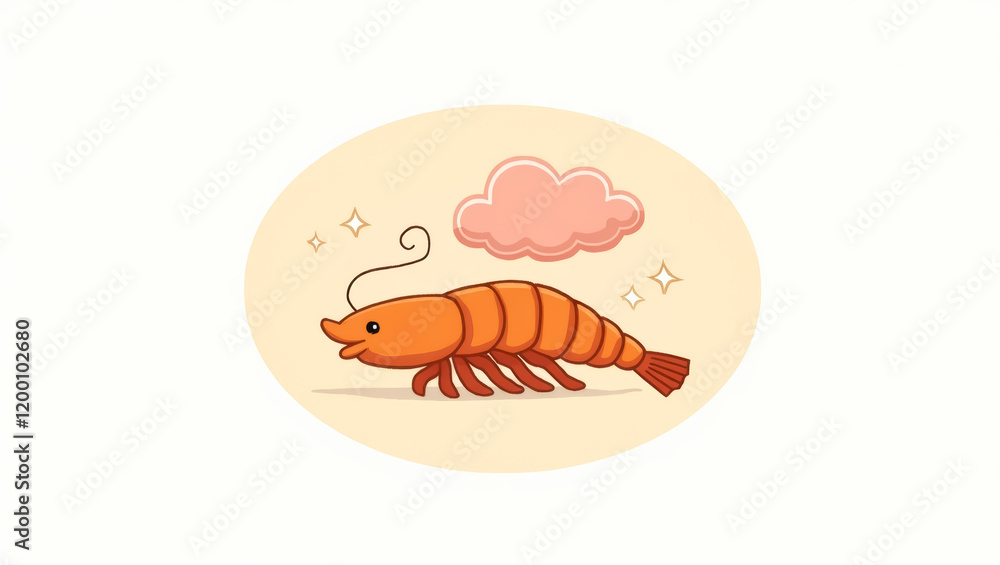 Obraz premium friendly cartoon shrimp