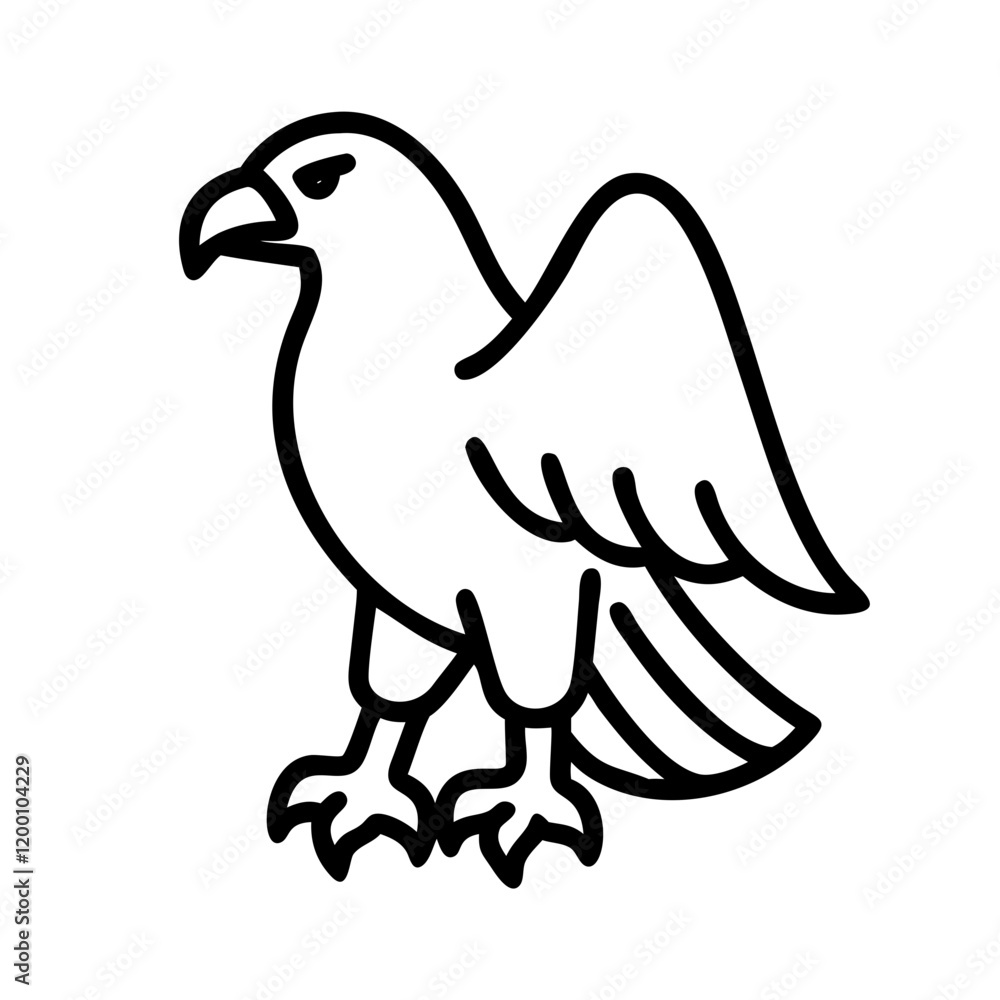 Fototapeta premium eagle icon, eagle line art - simple line art of eagle, perfect for eagle logos and icons and themed design 