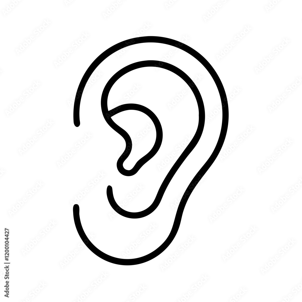 ear icon, ear line art - simple line art of ear, perfect for ear logos and icons and themed design ear icon, ear line art - simple line art of ear, perfect for ear logos and icons and themed design