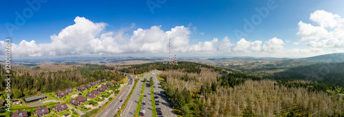 Obraz na płótnie Aerial view of Harz mountains from Harzturm w salonie