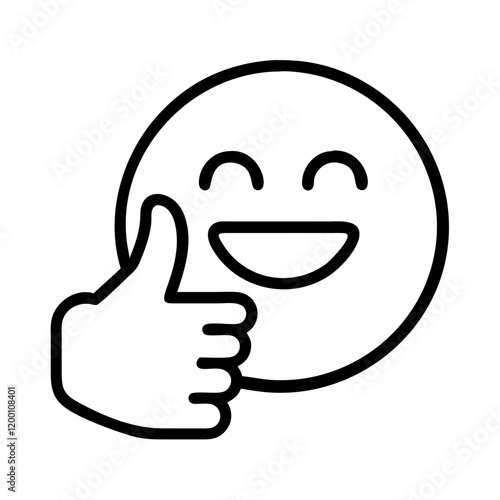 emoji thumbs up icon, emoji thumbs up line art - simple line art of emoji thumbs up, perfect for emoji thumbs up logos and icons and themed design 