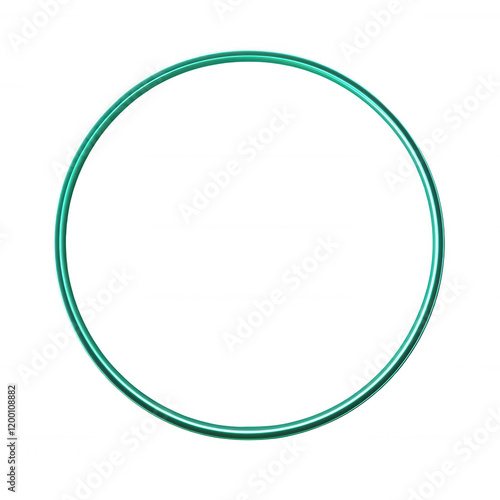 Neon green circle isolated on transparent background.