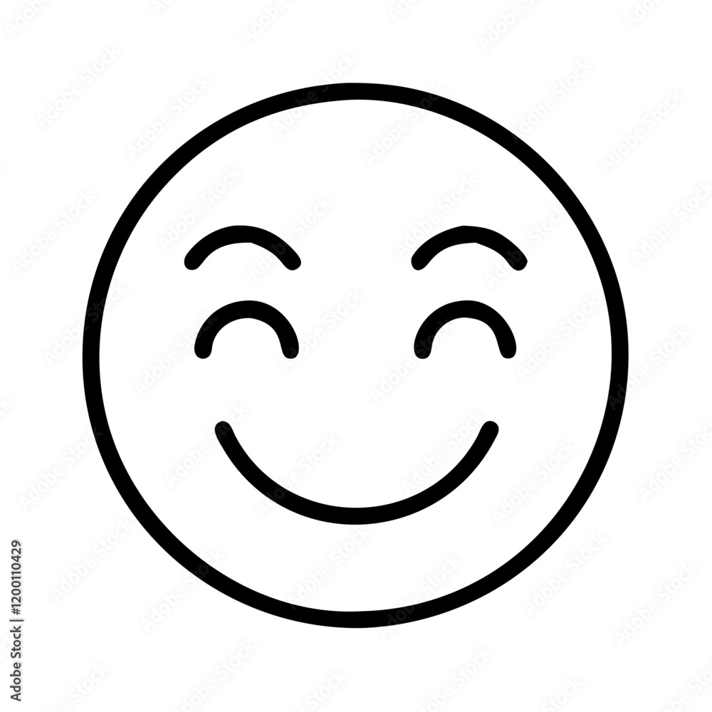 Fototapeta premium face smile icon, face smile line art - simple line art of face smile, perfect for face smile logos and icons and themed design 