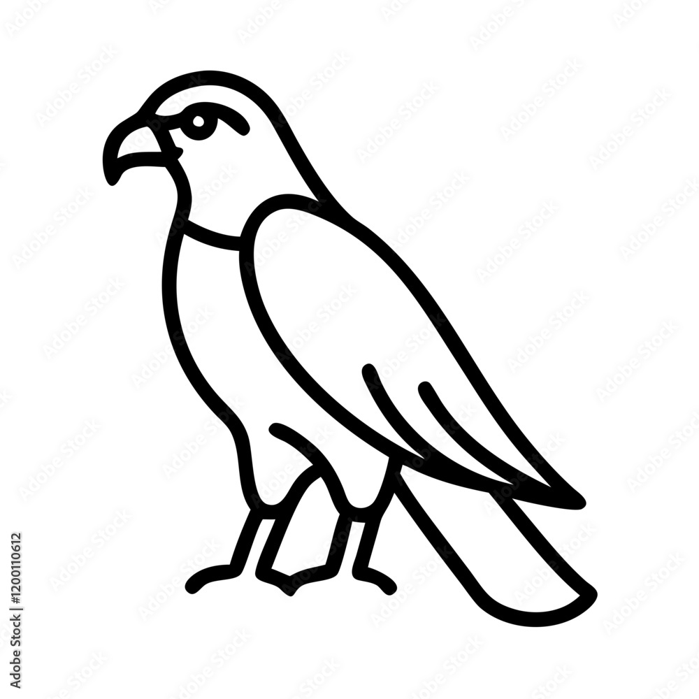 Fototapeta premium falcon icon, falcon line art - simple line art of falcon, perfect for falcon logos and icons and themed design 
