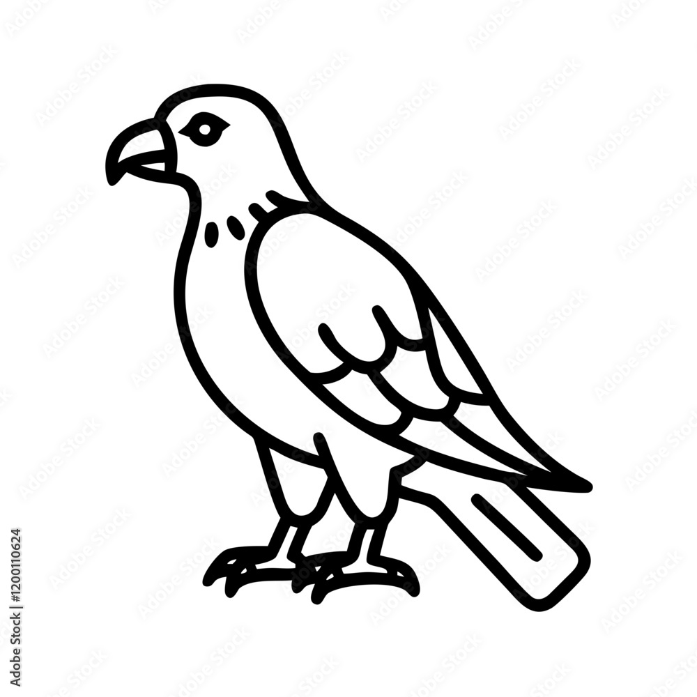 Fototapeta premium falcon icon, falcon line art - simple line art of falcon, perfect for falcon logos and icons and themed design 