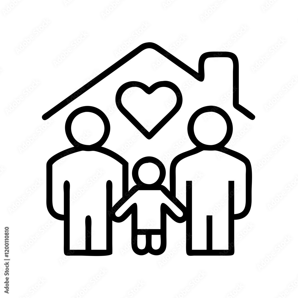 family life icon, family life line art - simple line art of family life, perfect for family life logos and icons and themed design family life icon, family life line art - simple line art of family life, perfect for family life logos and icons and themed design
