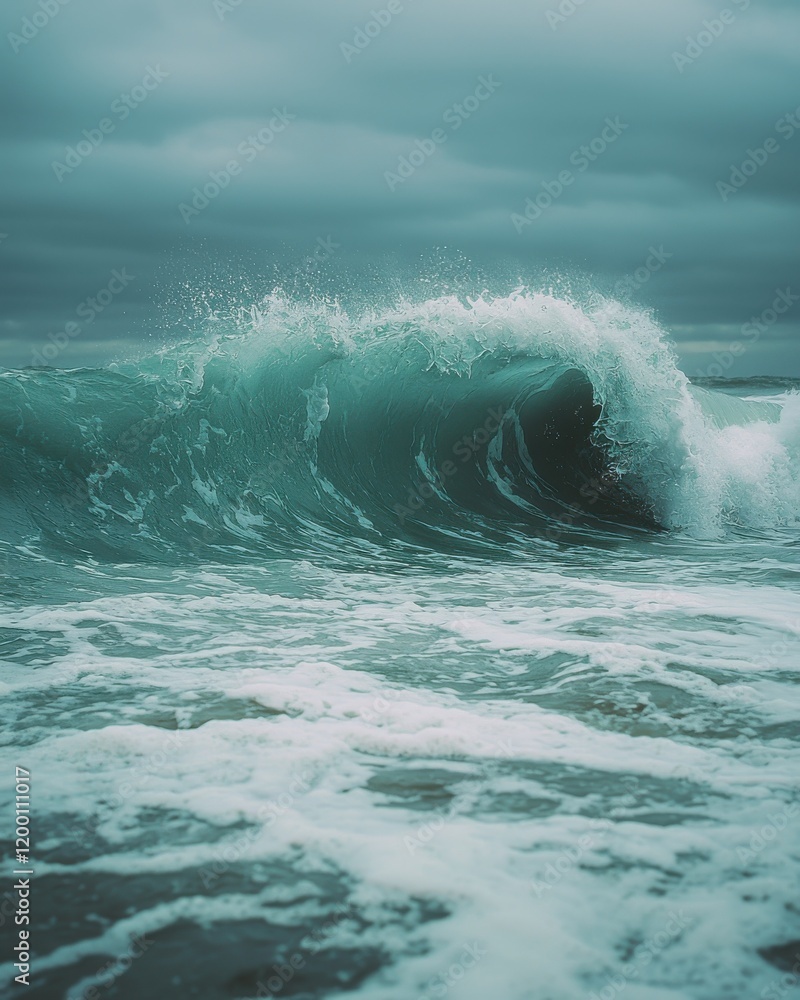 Fototapeta premium Calm ocean waves at dusk coastal beach high-resolution textures tranquil environment serene viewpoint nostalgic concept