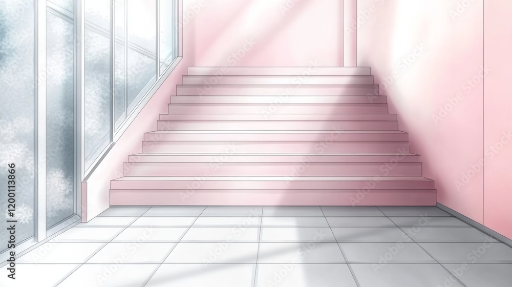 Soft Hues and Lines: Minimalist Staircase Design Soft Hues and Lines: Minimalist Staircase Design