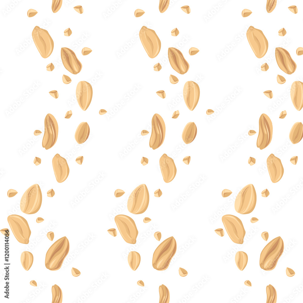 Seamless pattern peanuts. For design projects, food packaging, advertising, or creating educational materials, ideal for use in food-related branding, health-conscious products Seamless pattern peanuts. For design projects, food packaging, advertising, or creating educational materials, ideal for use in food-related branding, health-conscious products