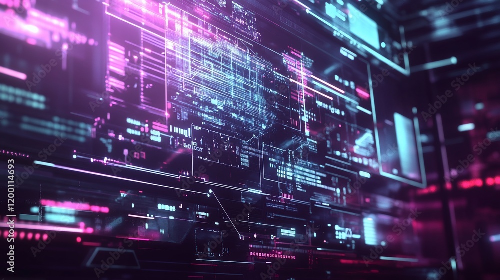 Abstract digital data stream, glowing futuristic interface. Abstract digital data stream, glowing futuristic interface.