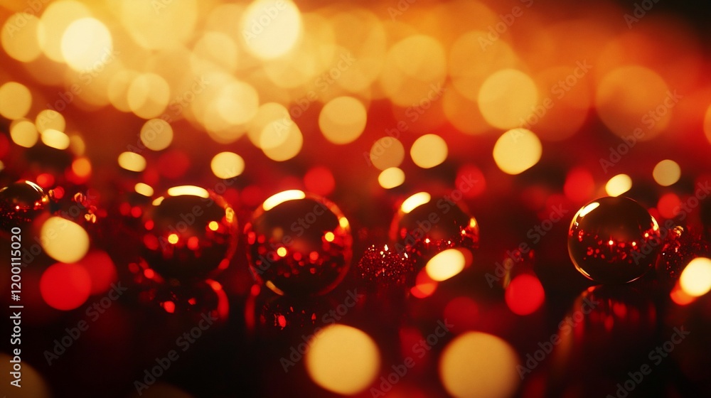 Shiny red and gold Christmas ornaments bokeh background. Shiny red and gold Christmas ornaments bokeh background.