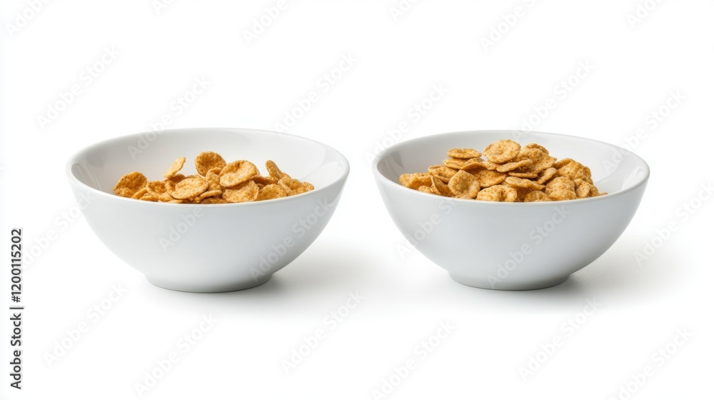 Two Bowls of Crispy Cereal: A Delicious and Healthy Breakfast Two Bowls of Crispy Cereal: A Delicious and Healthy Breakfast