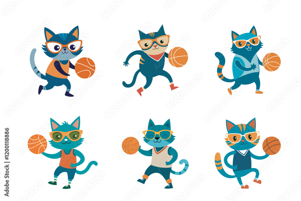 Adorable Cat Playing Basketball: Cute and Fun Design Adorable Cat Playing Basketball: Cute and Fun Design