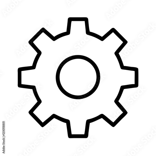 gear settings icon, gear settings line art - simple line art of gear settings, perfect for gear settings logos and icons and themed design 
