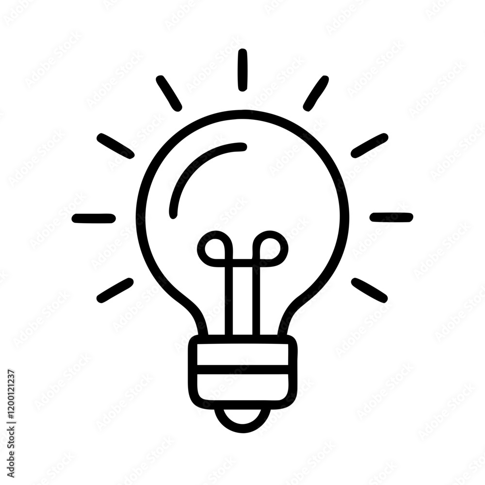 glowing light bulb icon, glowing light bulb line art - simple line art of glowing light bulb, perfect for glowing light bulb logos and icons and themed design glowing light bulb icon, glowing light bulb line art - simple line art of glowing light bulb, perfect for glowing light bulb logos and icons and themed design
