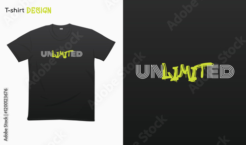 "Unlimted" Typography lettering quote design. Typography funny quote.  Graffiti, For stickers, t-shirts,mugs, etc. Eps 10