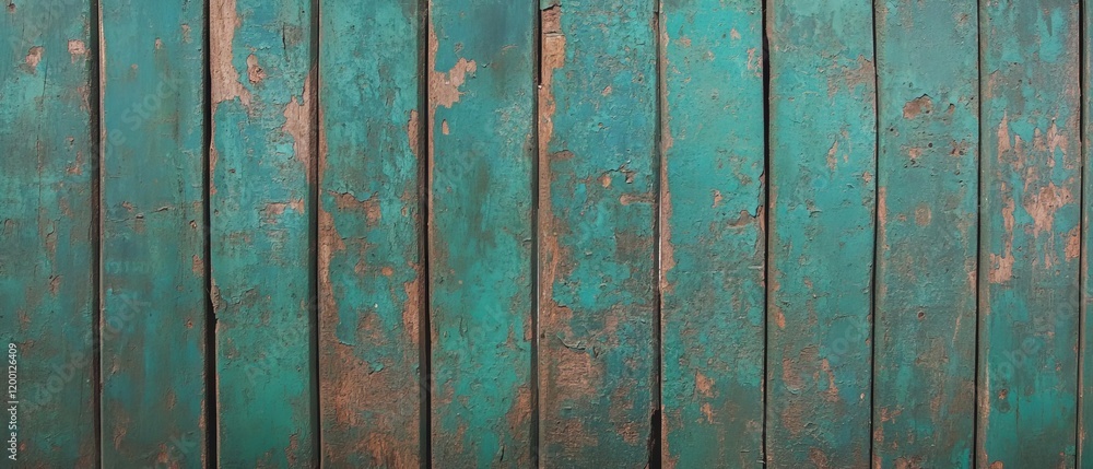 Weathered wood fence showcasing cracked texture and rustic charm in vibrant turquoise Weathered wood fence showcasing cracked texture and rustic charm in vibrant turquoise