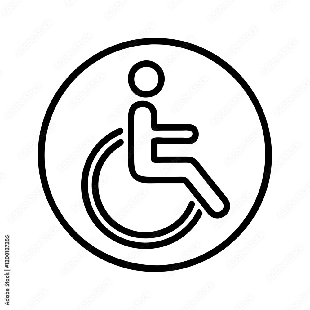 handicapped access sign icon, handicapped access sign line art - simple line art of handicapped access sign, perfect for handicapped access sign logos and icons and themed design handicapped access sign icon, handicapped access sign line art - simple line art of handicapped access sign, perfect for handicapped access sign logos and icons and themed design