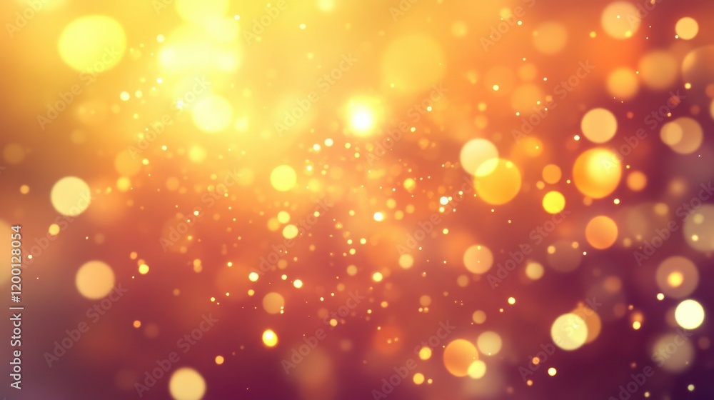 Warm, golden bokeh lights sparkle. Warm, golden bokeh lights sparkle.