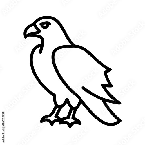 hawk icon, hawk line art - simple line art of hawk, perfect for hawk logos and icons and themed design 