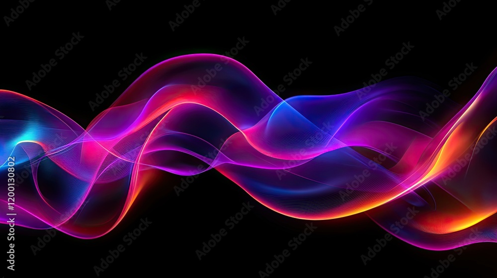 Futuristic sci-fi abstract neon light shapes on black background. Futuristic sci-fi abstract neon light shapes on black background.
