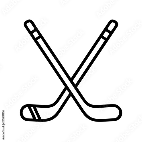 hockey stick icon, hockey stick line art - simple line art of hockey stick, perfect for hockey stick logos and icons and themed design 