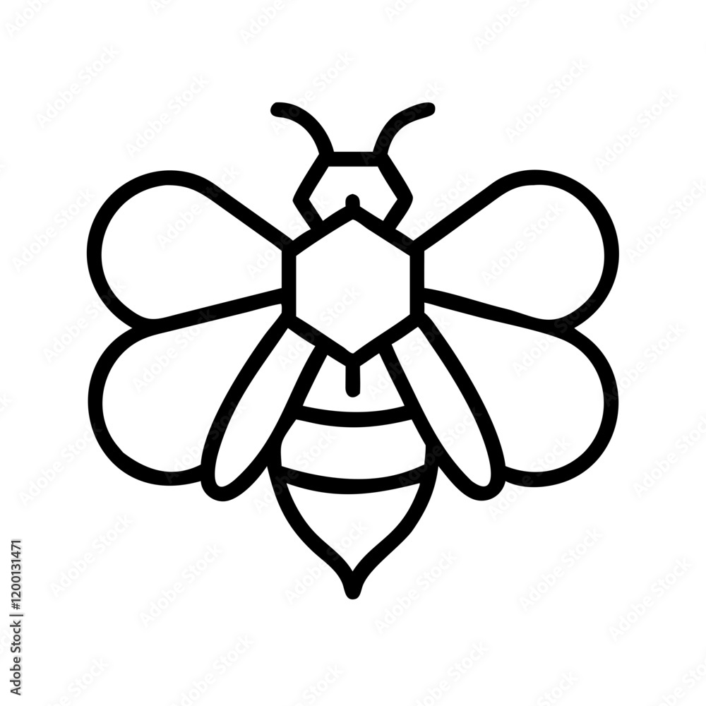 honey bee icon, honey bee line art - simple line art of honey bee, perfect for honey bee logos and icons and themed design honey bee icon, honey bee line art - simple line art of honey bee, perfect for honey bee logos and icons and themed design
