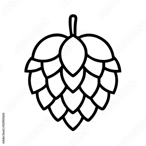 hops icon, hops line art - simple line art of hops, perfect for hops logos and icons and themed design 