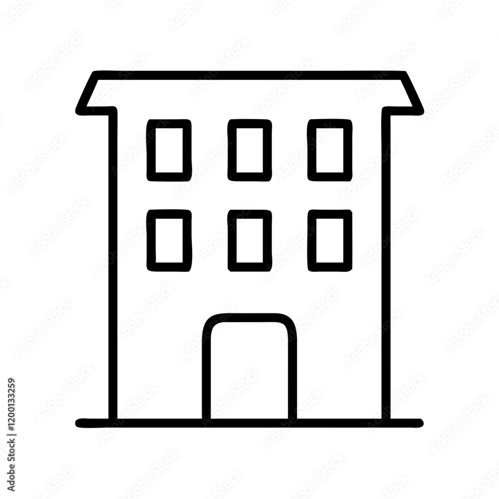 hotel icon, hotel line art - simple line art of hotel, perfect for hotel logos and icons and themed design hotel icon, hotel line art - simple line art of hotel, perfect for hotel logos and icons and themed design