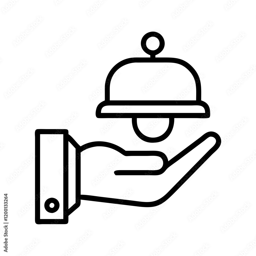 hotel services icon, hotel services line art - simple line art of hotel services, perfect for hotel services logos and icons and themed design 