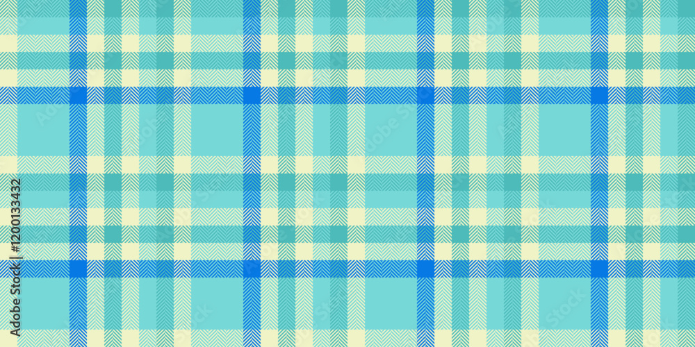Vibrant turquoise and pale yellow herringbone plaid pattern. Ideal for textile design, fashion, home decor, and website backgrounds. Vibrant turquoise and pale yellow herringbone plaid pattern. Ideal for textile design, fashion, home decor, and website backgrounds.
