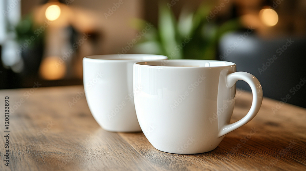Two coffee cups side by side on a modern table symbolizing casual teamwork and collaboration blurred background offers empty caption space representing simplicity balance and connection in discussions Two coffee cups side by side on a modern table symbolizing casual teamwork and collaboration blurred background offers empty caption space representing simplicity balance and connection in discussions