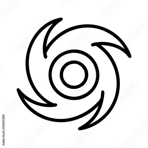 hurricane icon, hurricane line art - simple line art of hurricane, perfect for hurricane logos and icons and themed design 