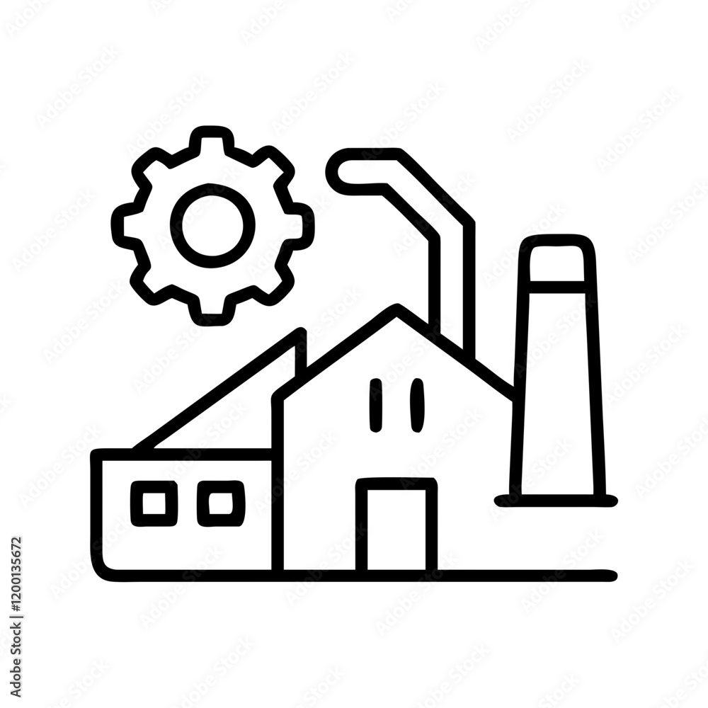 industry icon, industry line art - simple line art of industry, perfect for industry logos and icons and themed design industry icon, industry line art - simple line art of industry, perfect for industry logos and icons and themed design