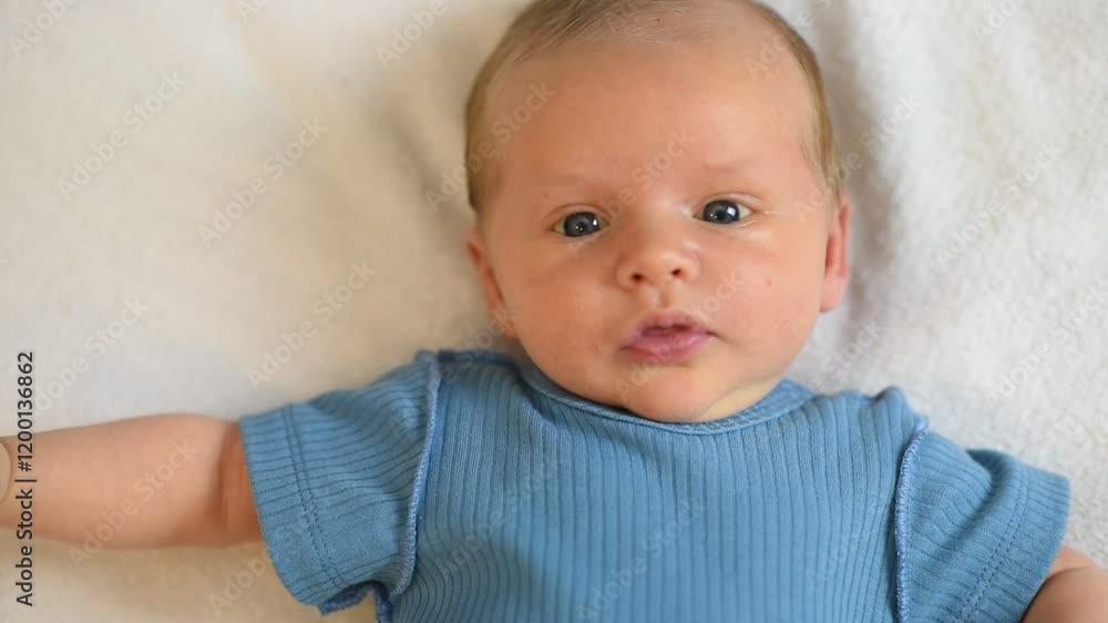 Portrait of a baby boy, the child is 1 month old (30 days). Portrait of a baby boy, the child is 1 month old (30 days).