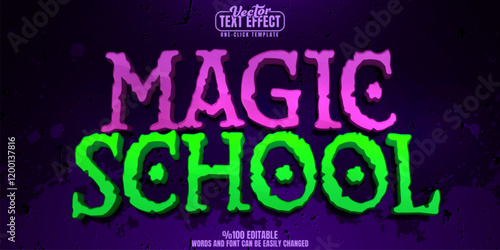 Magic editable text effect, customizable school and spell 3d font style