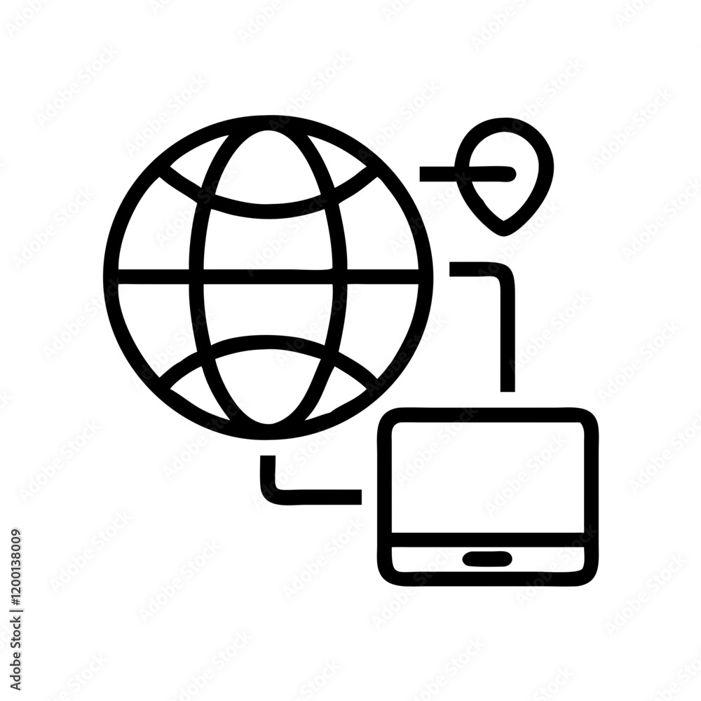 internet icon, internet line art - simple line art of internet, perfect for internet logos and icons and themed design internet icon, internet line art - simple line art of internet, perfect for internet logos and icons and themed design