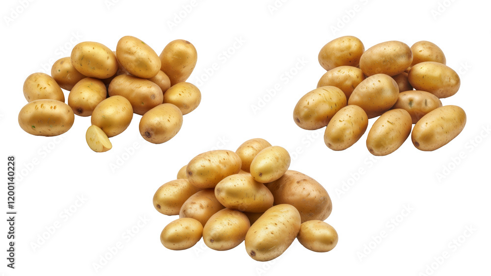 Fototapeta premium A beach of potatoes on an isolated background