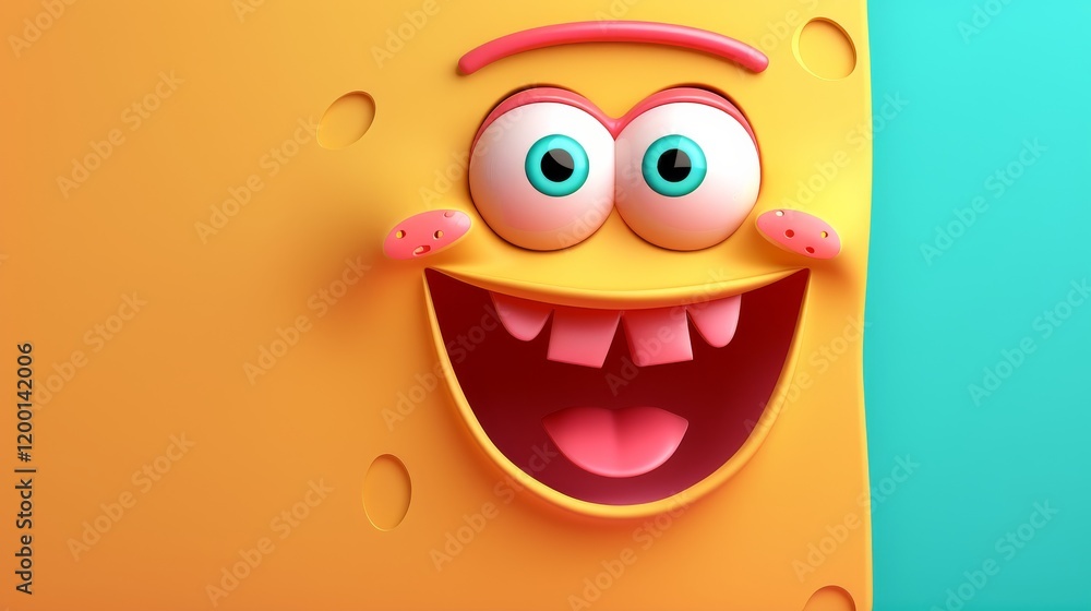 Bold Emoji Expression on Vibrant Background Bold Emoji Expression on Vibrant Background