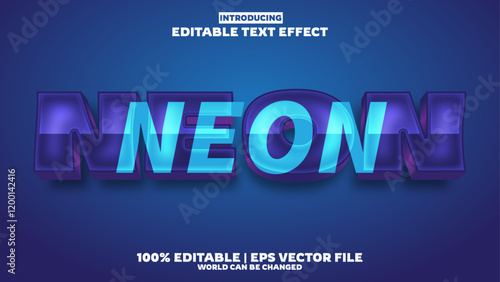 New Neon editable text effect in modern trend style