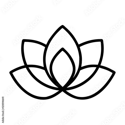 lotos icon, lotos line art - simple line art of lotos, perfect for lotos logos and icons and themed design 