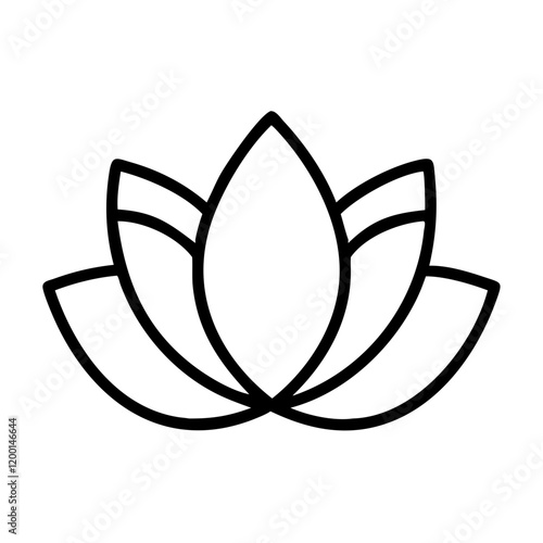 lotos icon, lotos line art - simple line art of lotos, perfect for lotos logos and icons and themed design 