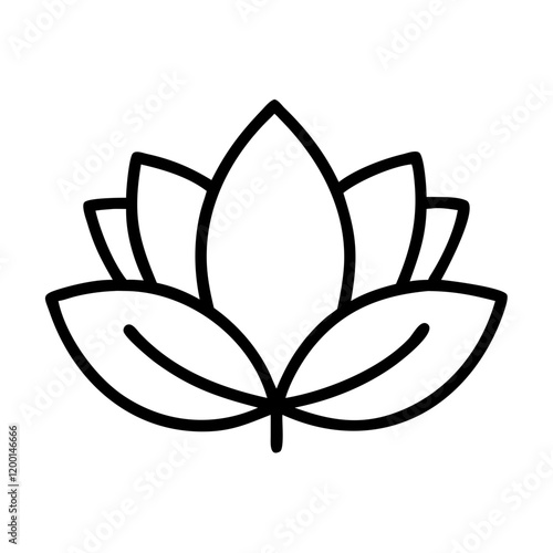 lotos icon, lotos line art - simple line art of lotos, perfect for lotos logos and icons and themed design 