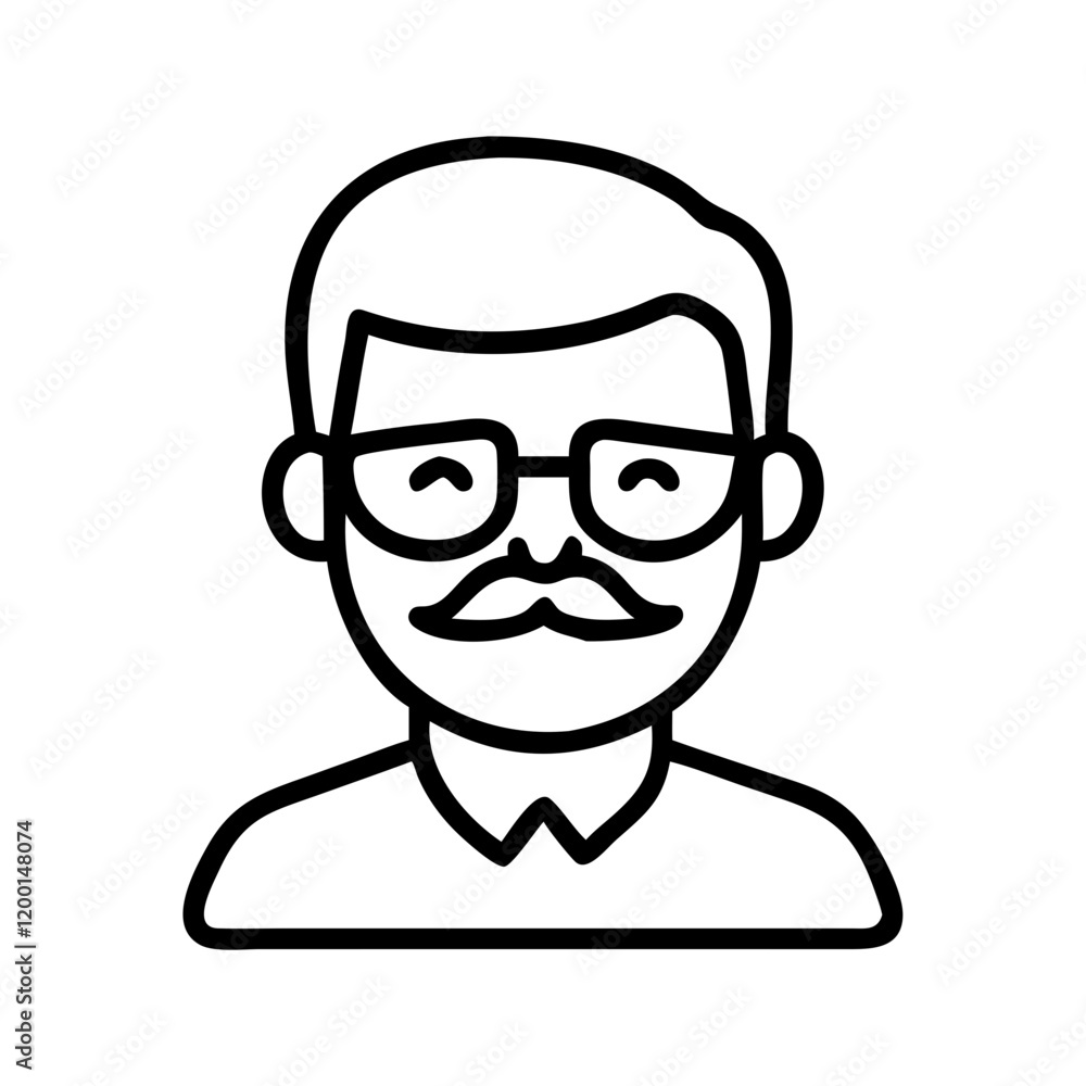 man face icon, man face line art - simple line art of man face, perfect for man face logos and icons and themed design man face icon, man face line art - simple line art of man face, perfect for man face logos and icons and themed design