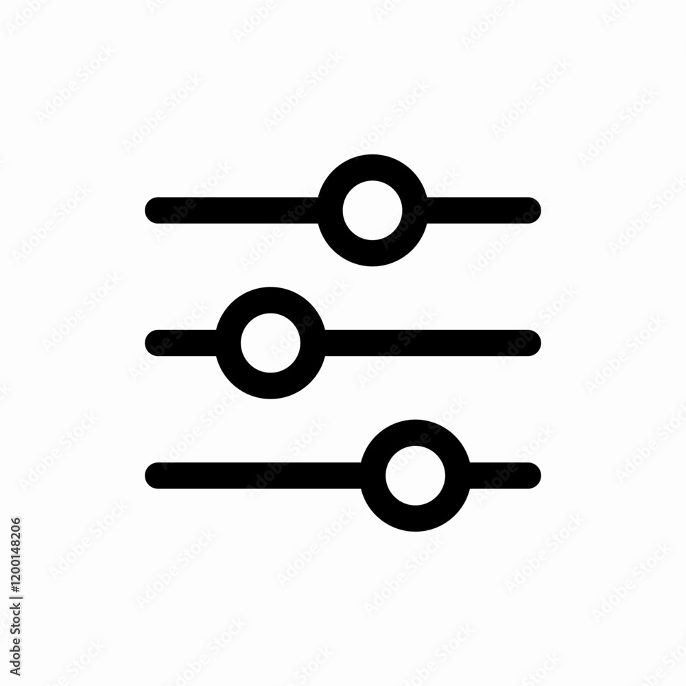 Adjustment sliders icon vector sign Adjustment sliders icon vector sign