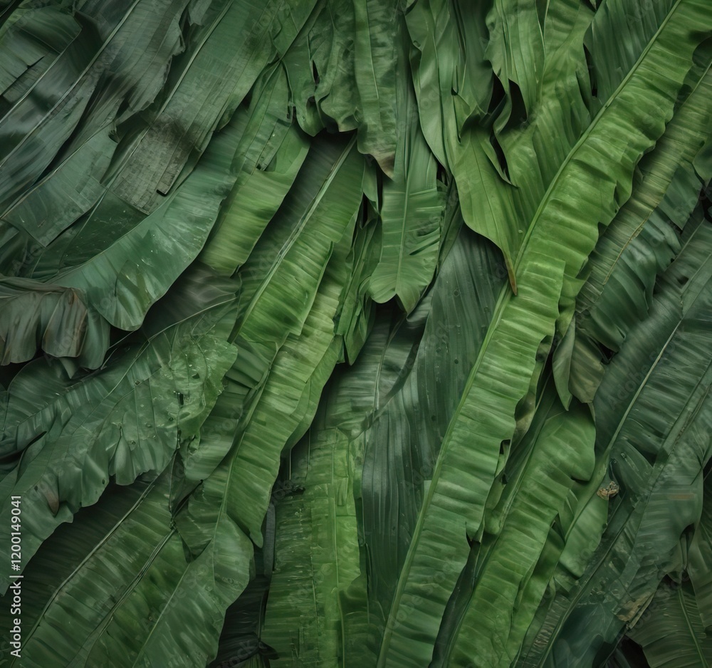 Textured banana leaf background with subtle color variation , nature scenes, greenery patterns Textured banana leaf background with subtle color variation , nature scenes, greenery patterns